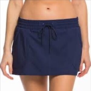 Jag Women's M Navy Blue Skirt with Drawstring Waist Bathing Suit Bottoms